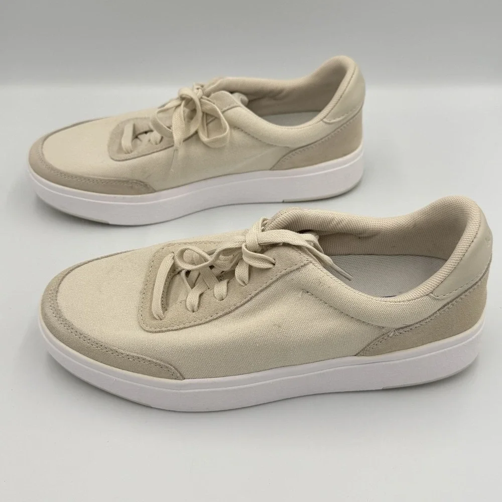 Kizik Prague Walking Shoes Sneakers Womens Sz 9 W Wide Beige Comfort Hands Free